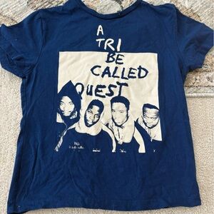 Navy Graphic Tee Featuring Iconic Band Design